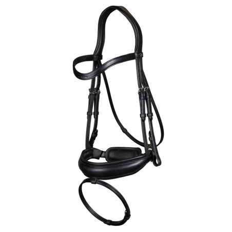 Matte Large Crank Noseband Bridle with Flash - Dressage Dy'on
