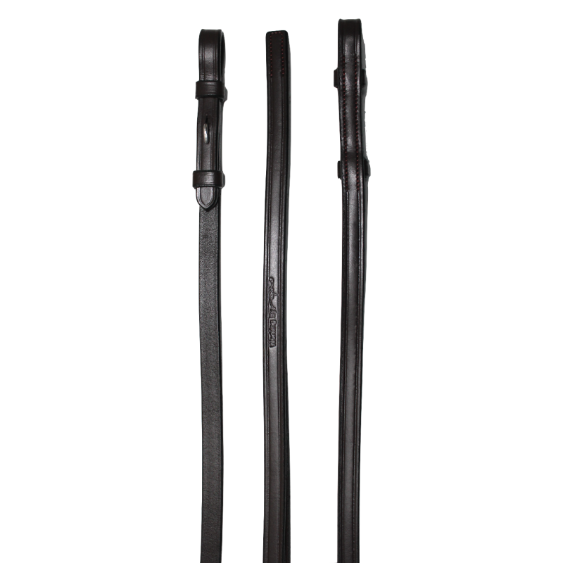 Full leather double bridle reins