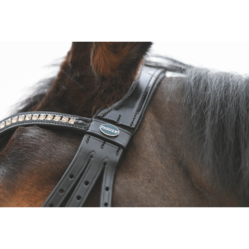 Fortuna Snaffle Bridle crank Noseband cruved crystal browband Passier