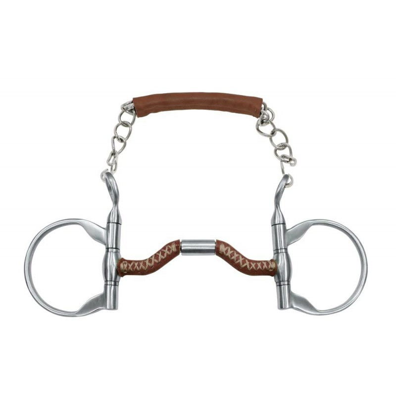 Baucher with tongue port snaffle leather