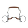 Baucher with tongue port snaffle leather