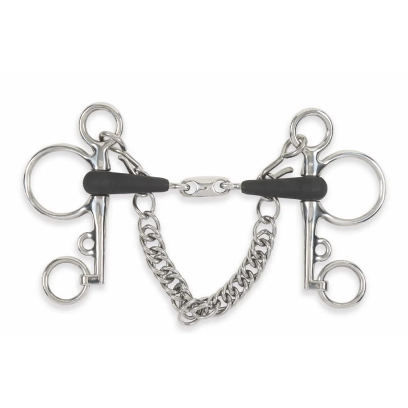 Mors à Pelham double brisure caoutchouc Shires