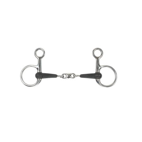 Mors Baucher double brisure caoutchouc Shires