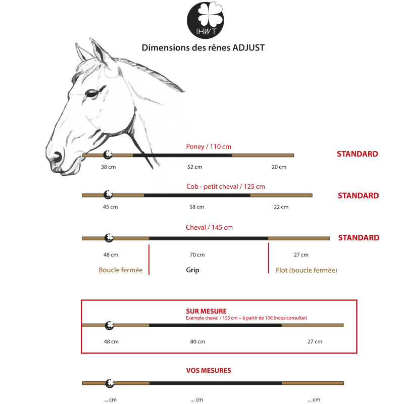 Reins Adjust rubber with stopper IHWT