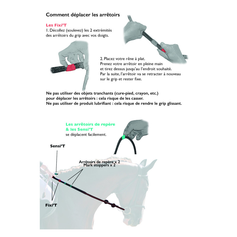 Reins Adjust rubber with stopper IHWT