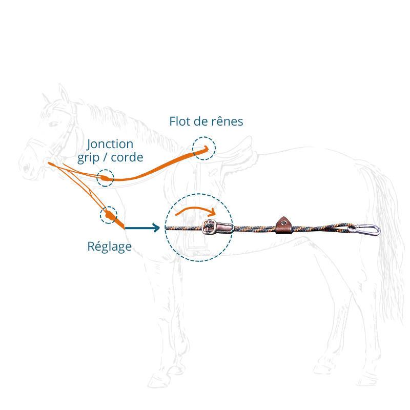 Draw Reins Adjust rubber with stopper IHWT