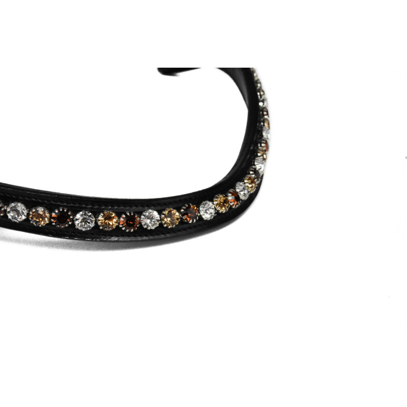 Browband with gold, copper and white stones