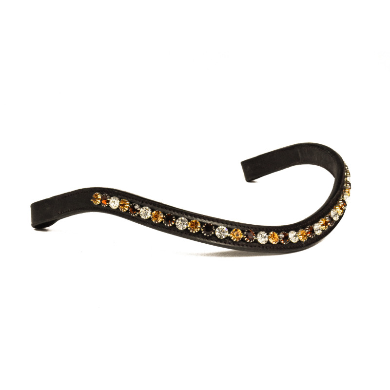 Browband with gold, copper and white stones
