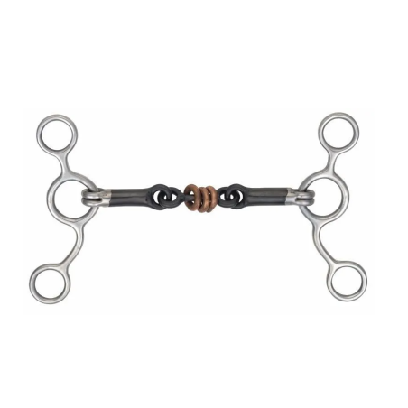 Tom Thumb bit double jointed Black Sweet iron Shires