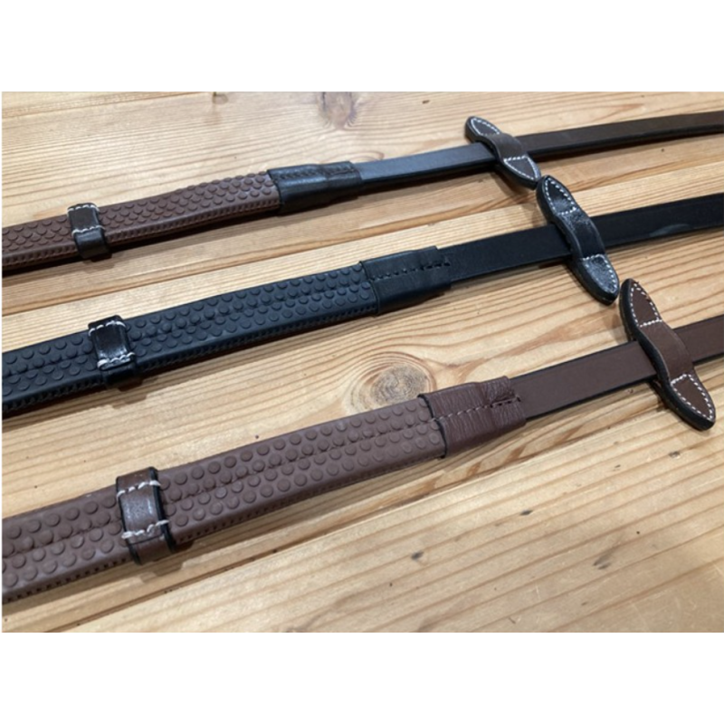 Rubber Reins With Stops - One