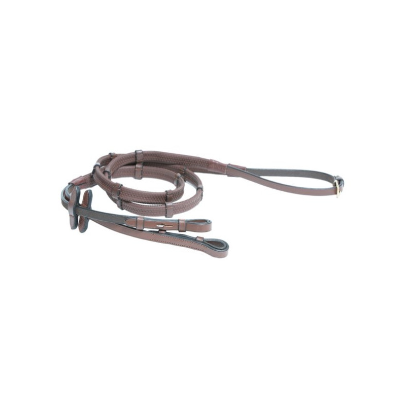 SOFT RUBBER REINS + LEATHER LOOPS - HFI