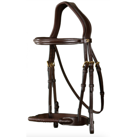 Leather Covered Rope Noseband Bridle - D Collection