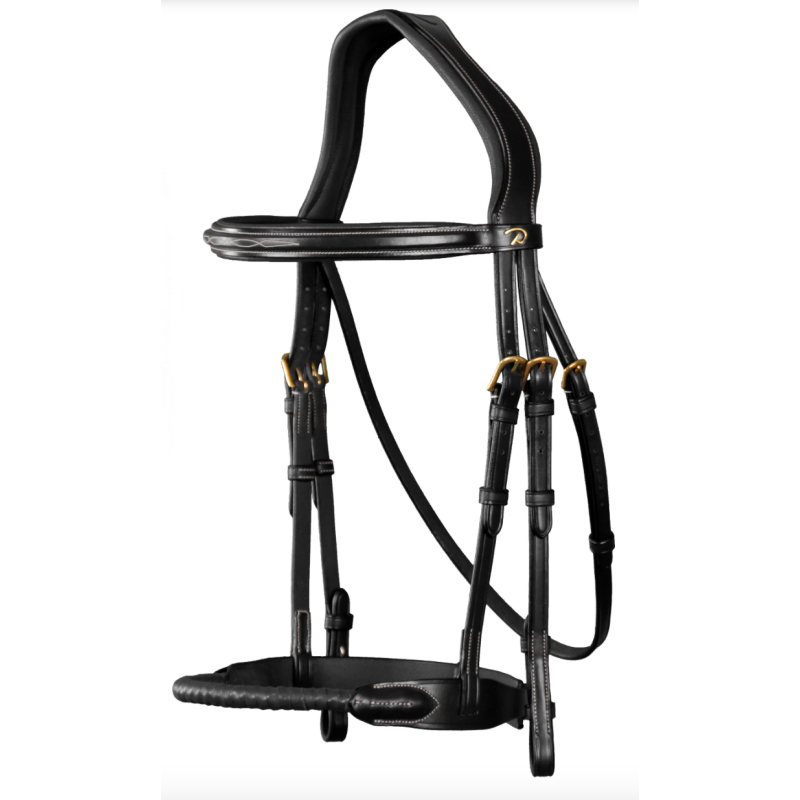 Leather Covered Rope Noseband Bridle - D Collection
